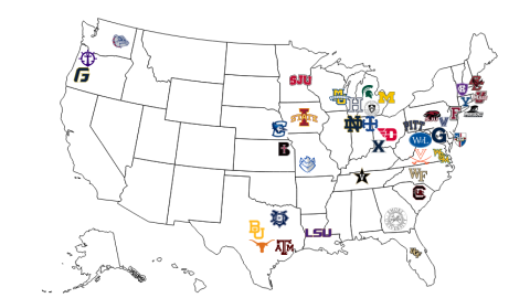 ACE 31 colleges and universities map