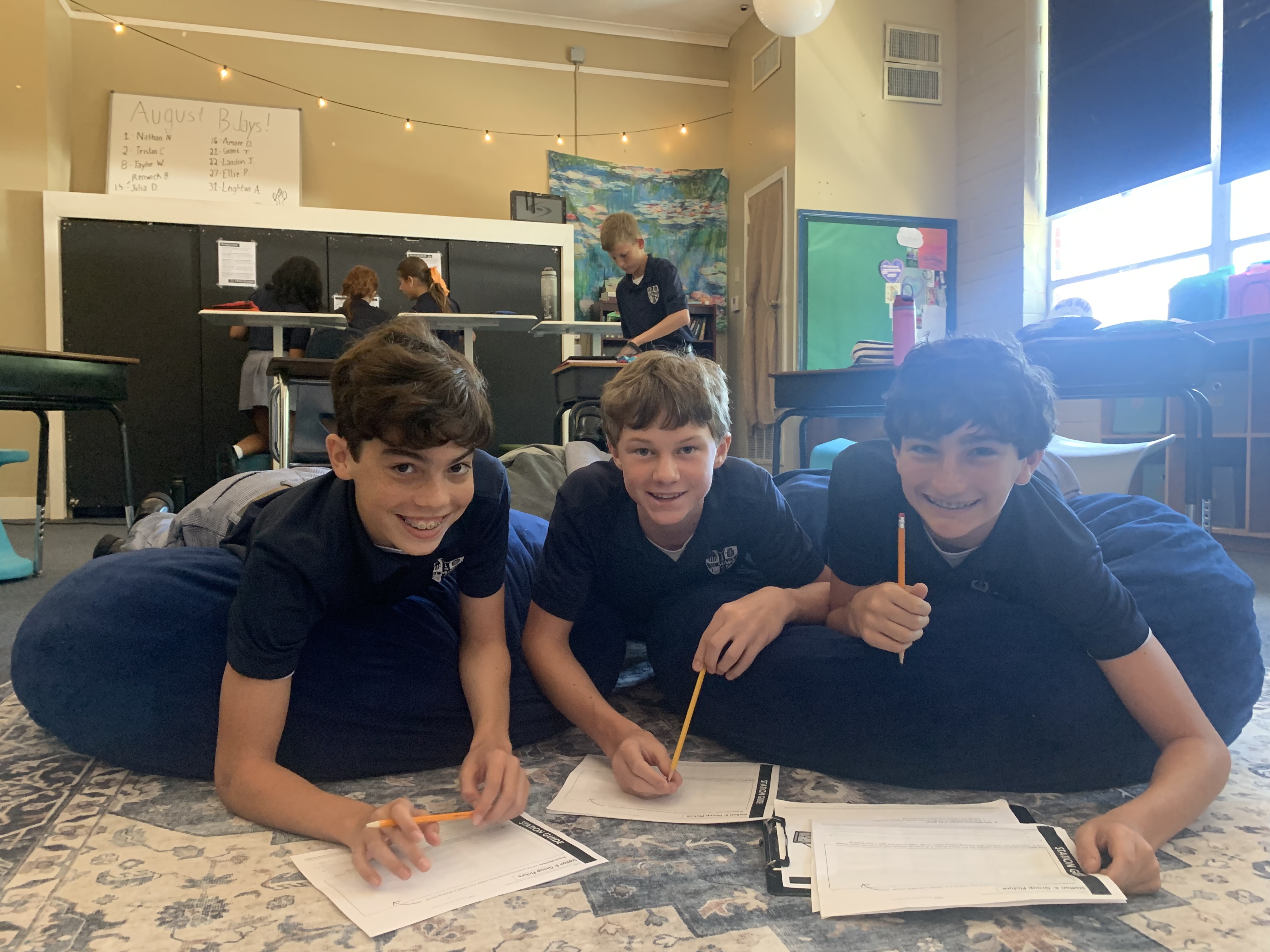 Ms. Hall's 8th graders hard at work in her classroom