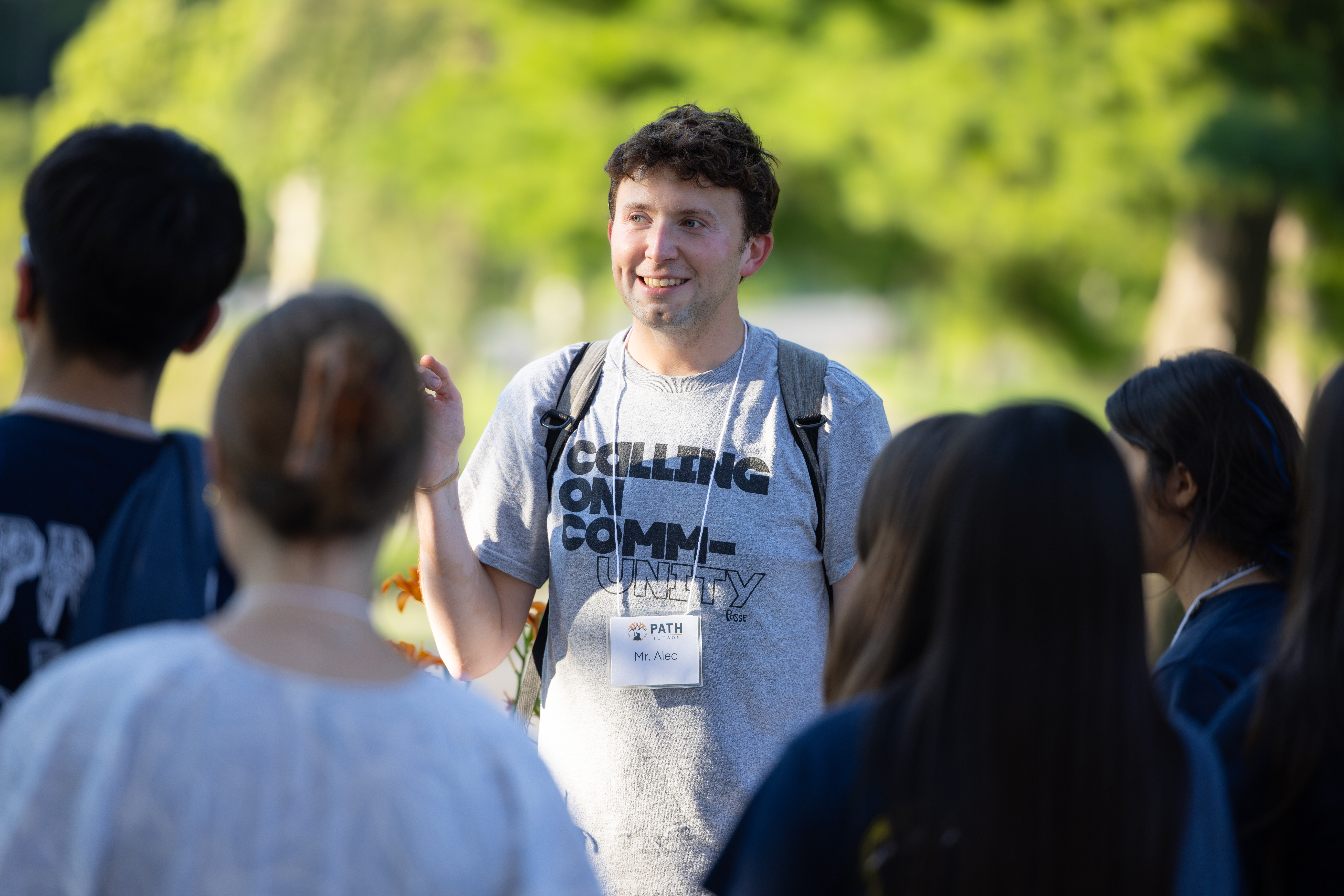 Alec Torigian, National Coordinator of PATH, speaks with high school students from Tucson, Arizona