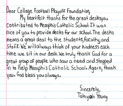 College Football Playoff Foundation - Extra Yard for Teachers - Alliance for Catholic Education - University of Notre Dame